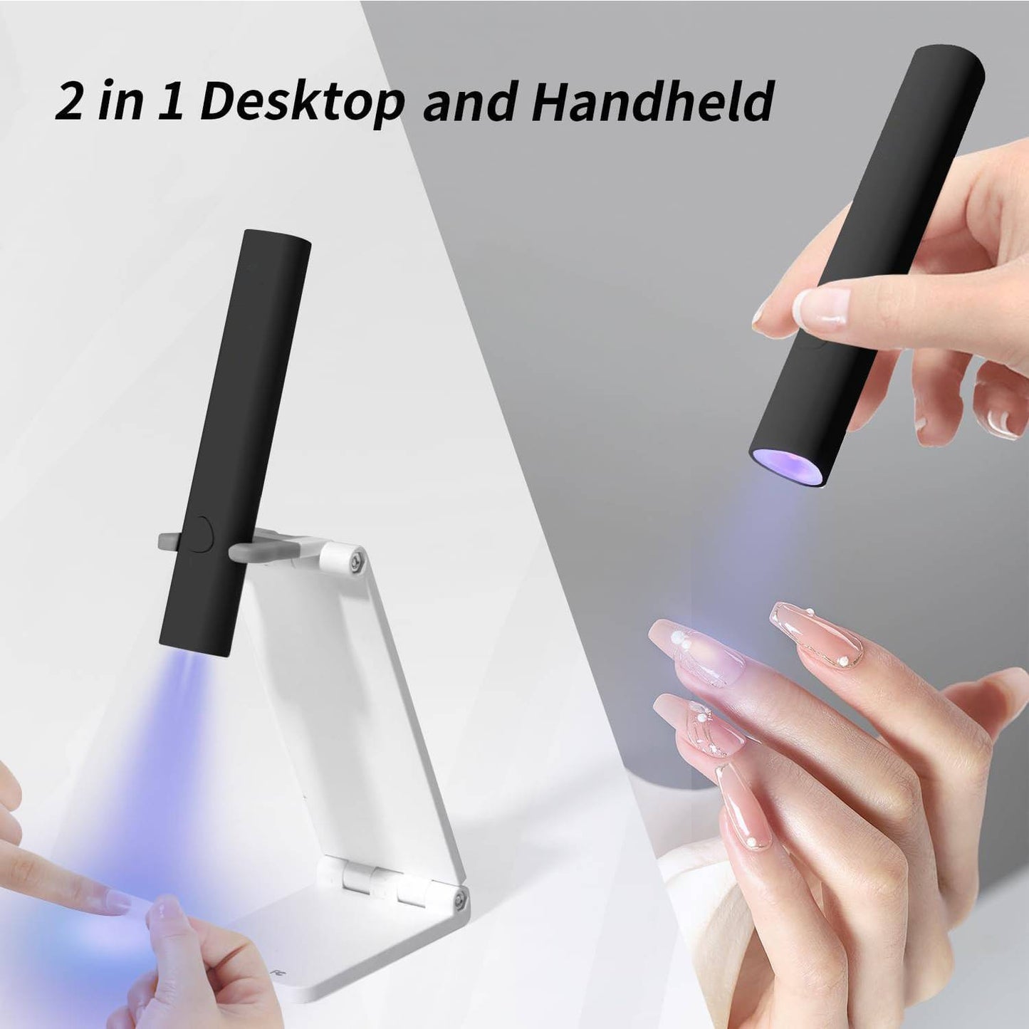 Mini UV LED Nail Lamp Handheld With Stand