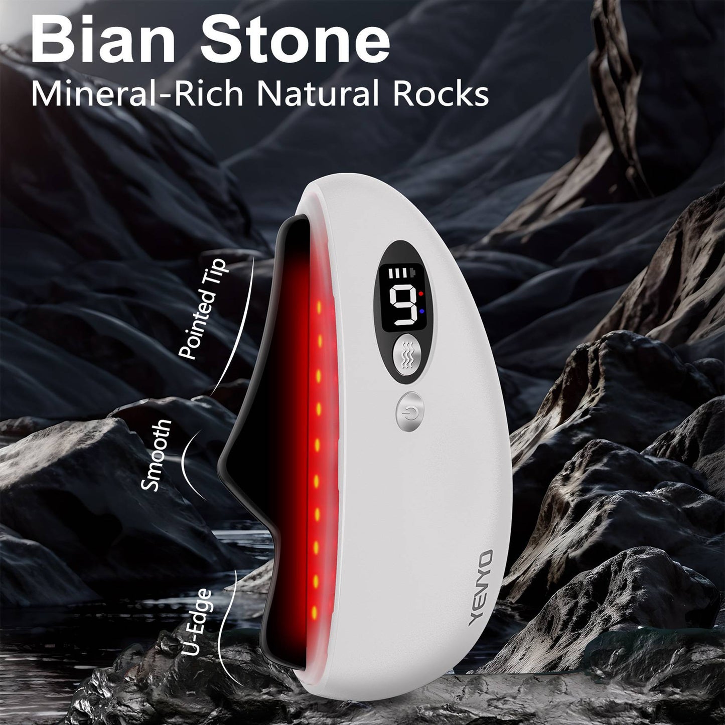 Electric Black Obsidian Guasha Massage Tool